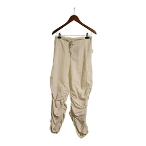 By DYLN Astrid Pants NWT Womens XS WHITE Ruched Legs Elastic Waist Drawstring - Picture 1 of 8
