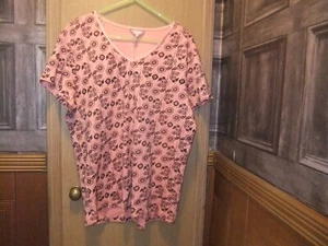 Size 18 ladies floral t-shirt soon /matalan peach /pink 100% cotton New unused - Picture 1 of 10