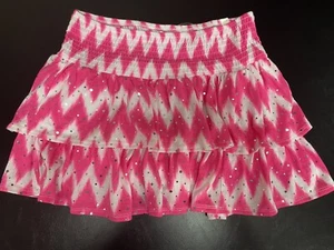 Justice Neon Oink Chevron sparkle skirt skort sz 14 A2 - Picture 1 of 2