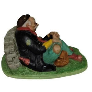 Vintage Figurine Hobo with Dog Statue Ceramic Decor Shelf Display - Picture 1 of 16