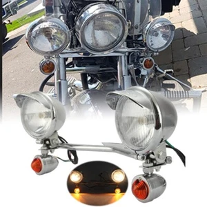 Motorcycle Driving Passing Light Bar Fog Spot Turn Signal For Harley Yamaha - Picture 1 of 12