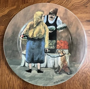 Tuscan Storefronts Guy Buffet 8" Plate Local Farmer Produce 1997 Salad Dessert - Picture 1 of 4