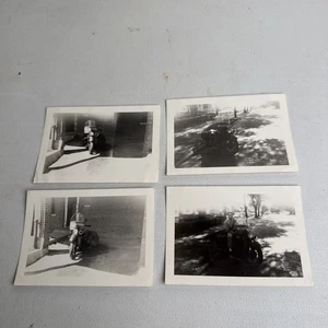 Foto instantánea de colección 1944 Segunda Guerra Mundial hermosa policía militar con motocicleta lote de 4 - Imagen 1 de 8