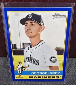 2025 Topps Heritage GEORGE KIRBY Blue Border Seattle Mariners #190 - Picture 1 of 2