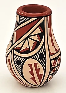 Jemez Pueblo New Mexico Keramik M. Abeyta Mini Vase - Bild 1 von 12