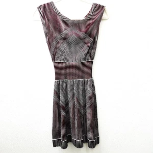CHANEL P47925 Stripe Summer Dress Sleeveless Top Dress Rayon Black x Red x White - Picture 1 of 11