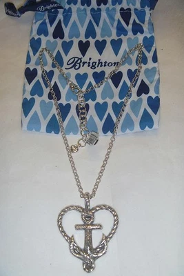 Brighton ANCHORED IN LOVE Corazón Cruz Ancla Náutico Ombligo Collar Bolsa ¡NUEVO CON ETIQUETAS! Foto 1 de 4