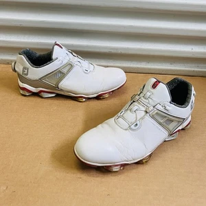 Scarpe da golf Footjoy Tour X uomo taglia 10 M bianco rosso grigio allacciatura BOA 55406 - Foto 1 di 22