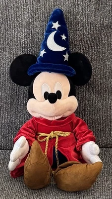 Disney Store Sorcerer Mickey Mouse Plush 22” Fantasia Red Robe Wizard Hat - Image 1 of 4