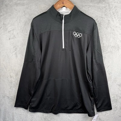 Pullover The Olympic Collection Negro 1/4 Cremallera Licencia Oficial Para Hombre 3XL NUEVO CON ETIQUETAS Foto 1 de 4