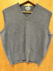 Vintage 50’s Alan Paine Men’s England 100% Cashmere V Neck Sweater Vest SZ L BLU - Bild 1 von 7