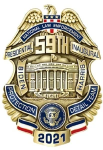 Joe Biden Kamila Harris 2021 Inaugural Protective Detail Full Size Badge RARE!! - Picture 1 of 1