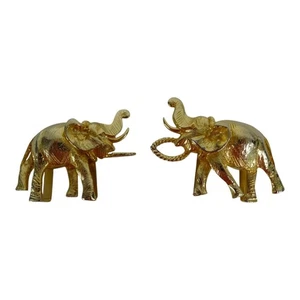 Mimi Di N goldfarbene 1972 Elefant 2-teilige Gürtelschnalle für 2" Riemen Vintage - Bild 1 von 9