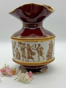 Vintage Italian Porcelain Vase With Mythical Theme Decorated Gilded - Picture 1 of 12