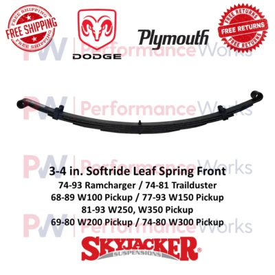 Skyjacker Softride Leaf Spring 3-4" frontal para W100, W150, W250, W350, Ramcharger - Imagem 1 de 4