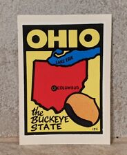 Vintage Ohio Sticker/Decal 1960's The Buckeye State U.S.A