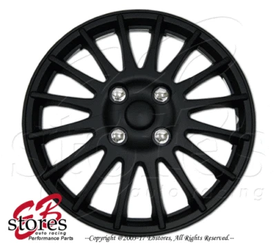 Um conjunto (4 peças) de calota preta fosca 16 polegadas aro roda pele 16" estilo #611 - Imagem 1 de 4