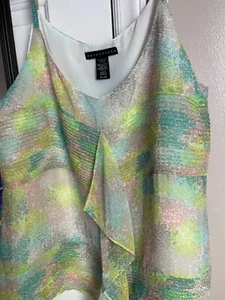 Apostrophe Size XL Multi-color Abstract Print Spaghetti Strap Camisole Top  - Picture 1 of 6