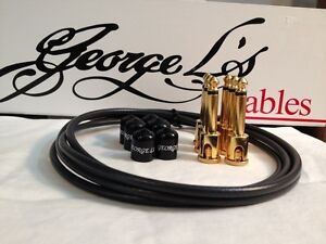 George L's 155 Guitar Pedal Cable Kit .155 Black / Black / Gold - 6/6/6