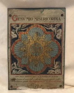 Antique 1930’s St. Bernardino of Siena Italian Tin Religious Advertising Sign - Picture 1 of 12