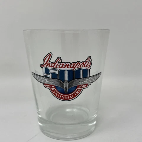 INDIANAPOLIS 500 Race Centennial Shot Glass 2009 Vtg Logo Indy Car Racing RARE Cover