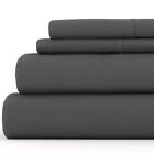 Becky Cameron Full Size Sheet Set 4-Piece Ultra Soft Flannel in Gray Solid Color