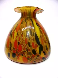 Murano Art Glas Herbst farbig Ende des Tages 8 1/4" Vase Adventurin geladen - Bild 1 von 4