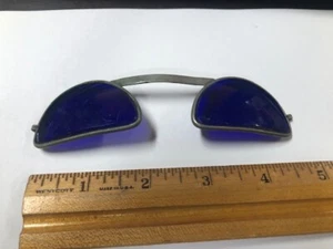 Vintage Original 1950's Blue overlay for glasses Silver Size 5 1/4 Unique USA - Picture 1 of 3