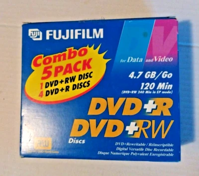Dvd-rw Fujifilm Discs Disks Dvds 120 Min 4.7gb Jewel Cases Brand New Pk Of 5  - Image 1 of 3