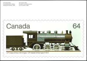 Canada # 84D - 4 LOCOMOTIVE CP CLASS D10a New 1984 Unaddressed Postcard - Picture 1 of 2