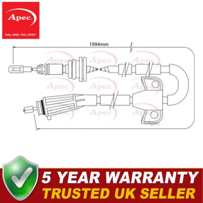 Apec Rear Hand Brake Cable Fits Volvo S80 1998-2006 XC70 2000-2007 V70 2001-2007 - Image 1 of 2