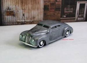1940 40 Ford Coupe Model Chop Top Bare Metal Hot Rod Lead Sled 1/64 Scale - Picture 1 of 8