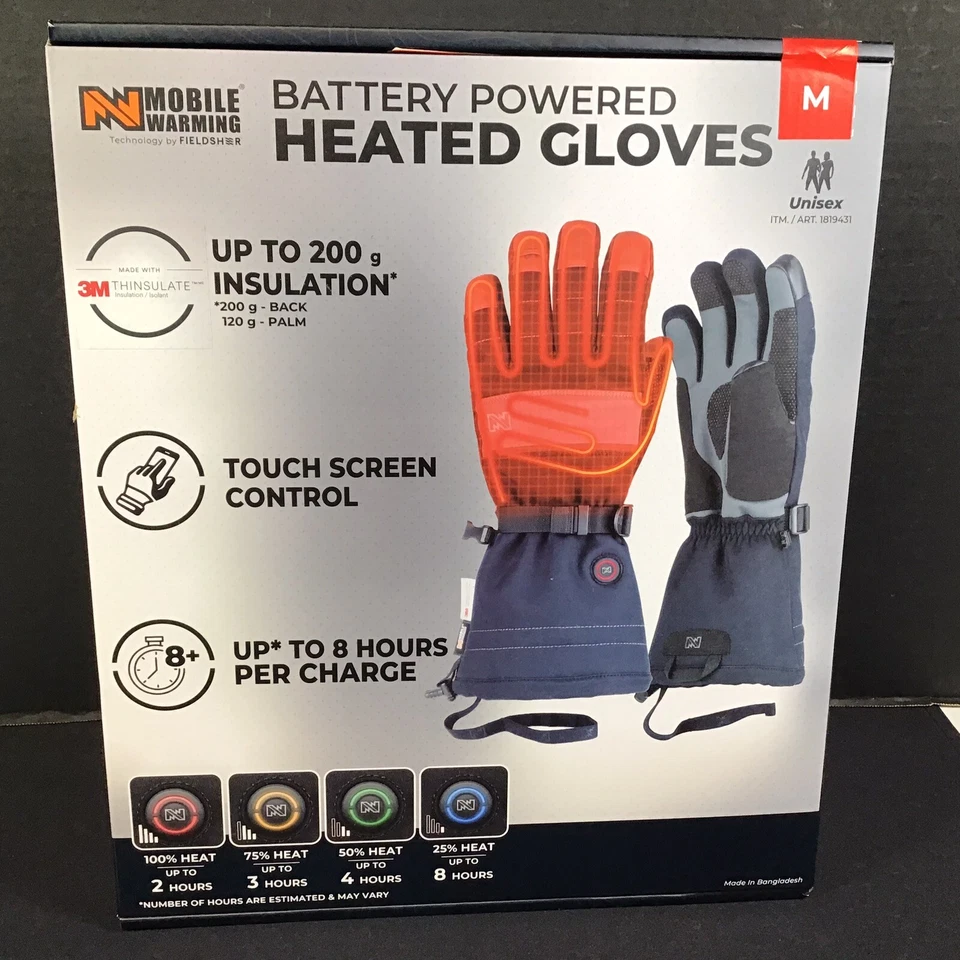 Fieldsheer Mobile Warming Heated Gloves Battery Powered MEDIUM