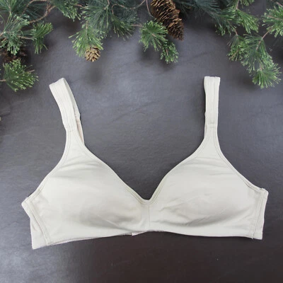 Sutiã Hanes 38C bege acolchoado sem fio fecho ajustável traseiro - Imagem 1 de 4