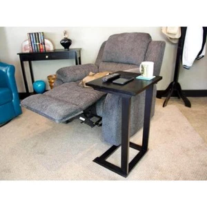 Unbranded C Tables 25.5"Hx16"Wx14"D Solid Acacia Wood C Table Rectangle Black - Picture 1 of 6