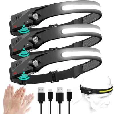 Headlamp USB Rechargeable LED  Waterproof, Motion Sensor Camping/Hiking Light - Image 1 of 4