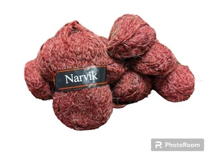 Lot of 9 Narvik Red Burgundy Wool Blend Yarn Knit Crochet 50g Skeins 75yds/each - Picture 1 of 8