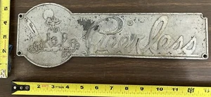 Vintage Cast Metal Timber Equipment Sign - Peerless - Picture 1 of 2
