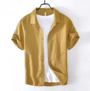 Men's Summer Short Sleeve Shirt Casual Cardigan Single-breasted Fashion Tops New - Picture 1 of 15