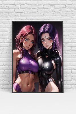Sexy Raven & Starfire Teen Titans DC Universe Comics Poster Print - No Frame - image 1 of 3
