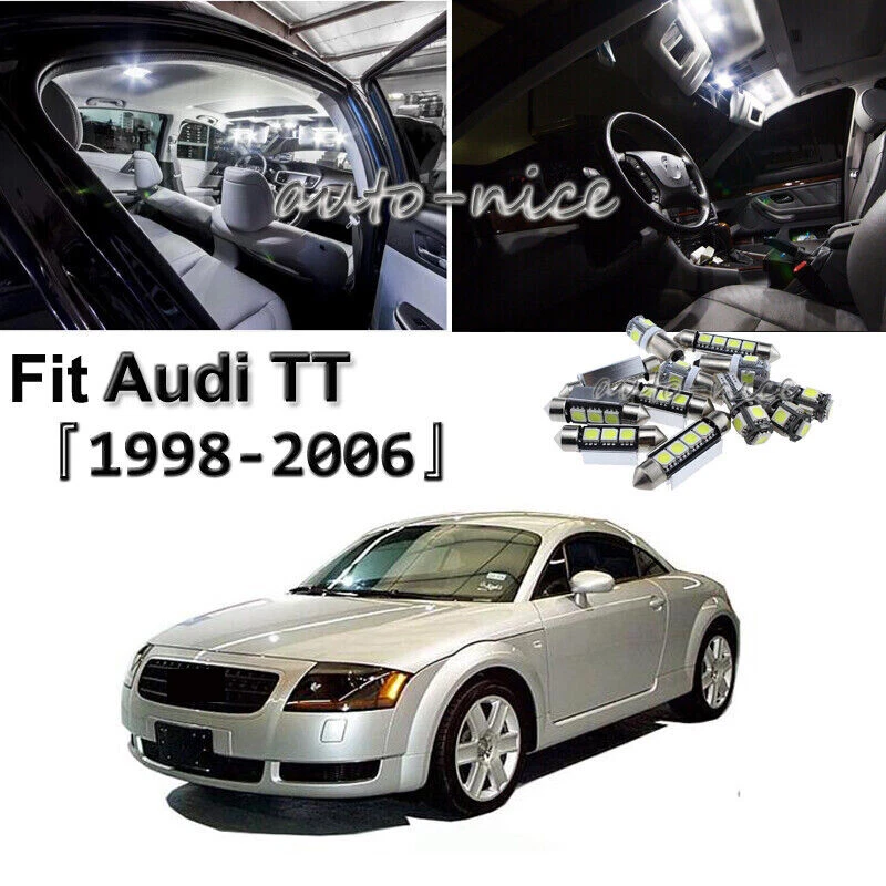 11 Error Free Bulbs For AUDI TT Quattro 1998-2006 LED Interior Light Package Kit - Imagem 1 de 4