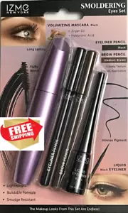 IZME NY SMOLDERING Eyes Set ~ Volumizing Mascara + 2 Pencils & 1 Liquid Eyeline - Picture 1 of 2