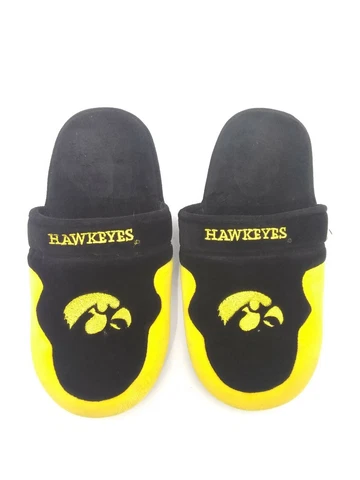 Iowa Hawkeyes Slippers Team Colors Logo NCAA Two Toned House Shoes-Large Cover