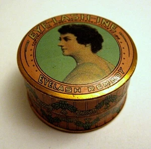 1916 Eye Lash Ine Eyelash Remedy 50 Cent Tin Dr Formaneck Chicago Ill Old Stock - Picture 1 of 4