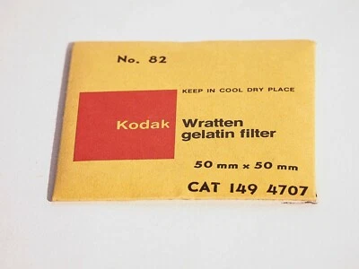 Kodak Wratten No. 82 Gelatin 2" x 2" (50mm) Square Filter New Unopened - Image 1 of 2