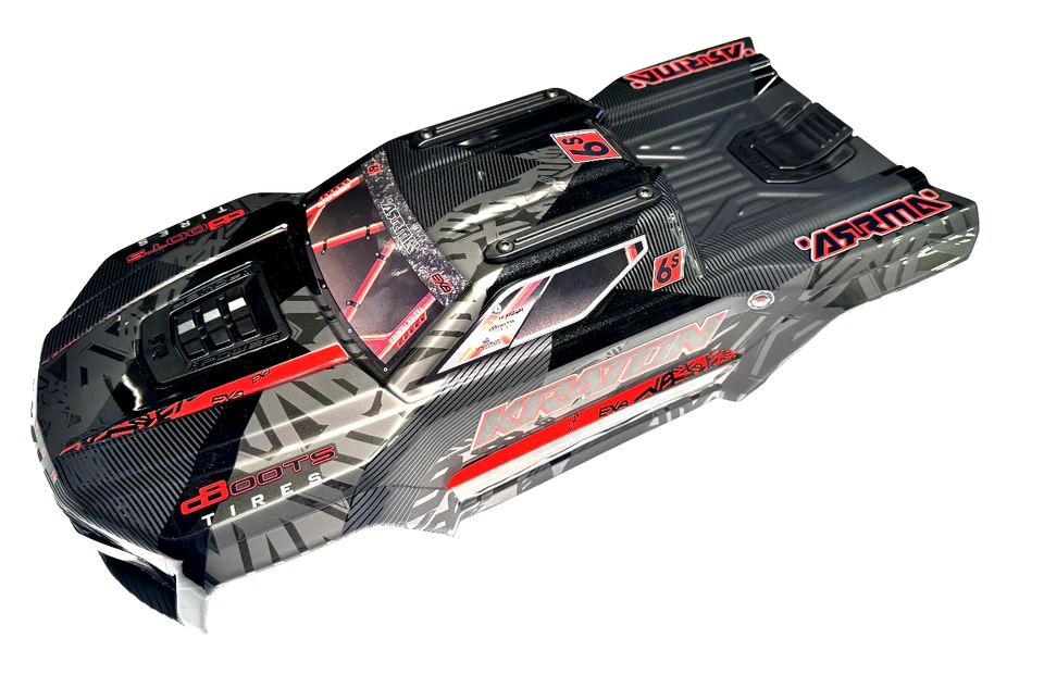 Arrma KRATON 6s EXB V6 1:8 SHELL Black/Red cover & Body Clipless ARA8708V6 - Image 1 of 4