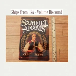 Sam Adams Beer Sign Sam Adams Logo Tin Sign Metal Samuel Adams Man Cave Garage - Picture 1 of 2