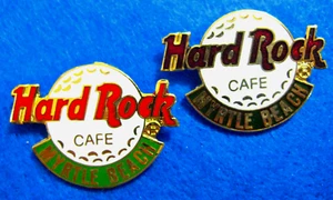 PROTOTYPE MYRTLE BEACH USA WHITE GOLF BALL CLASSIC LOGO Hard Rock Cafe 2 PINS - Picture 1 of 1