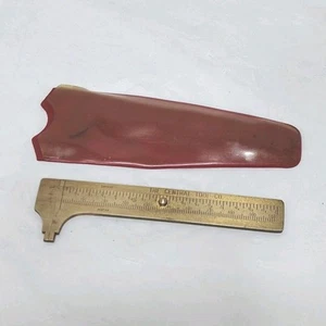 Central Tool Company Solid Brass 4" In Caliper Rule West Germany Standard Metric - Picture 1 of 10