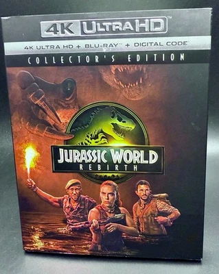 JURASSIC WORLD REBIRTH US EXCLUSIVE EMBOSSED 4K UHD BLU-RAY SLIPCOVER *SEALED* - Image 1 of 4